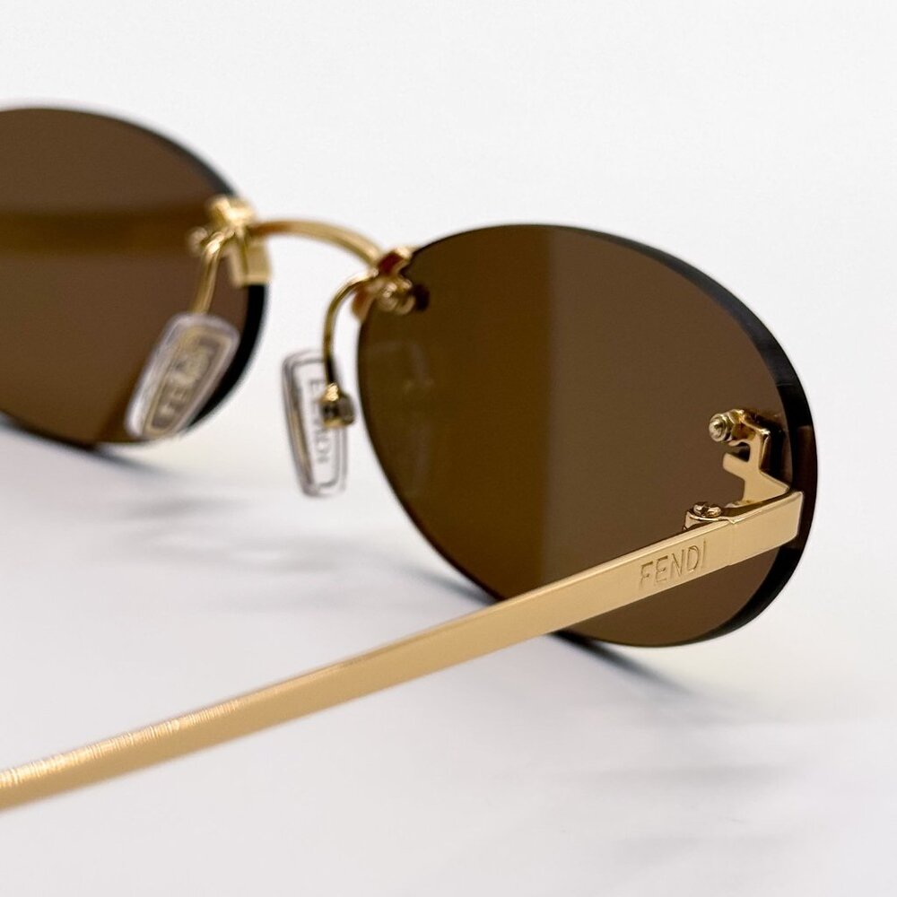 NEW FE4075US 30L ROUND GOLD MIRROR FENDI WOMN SUNGLASSES - Picture 9 of 13